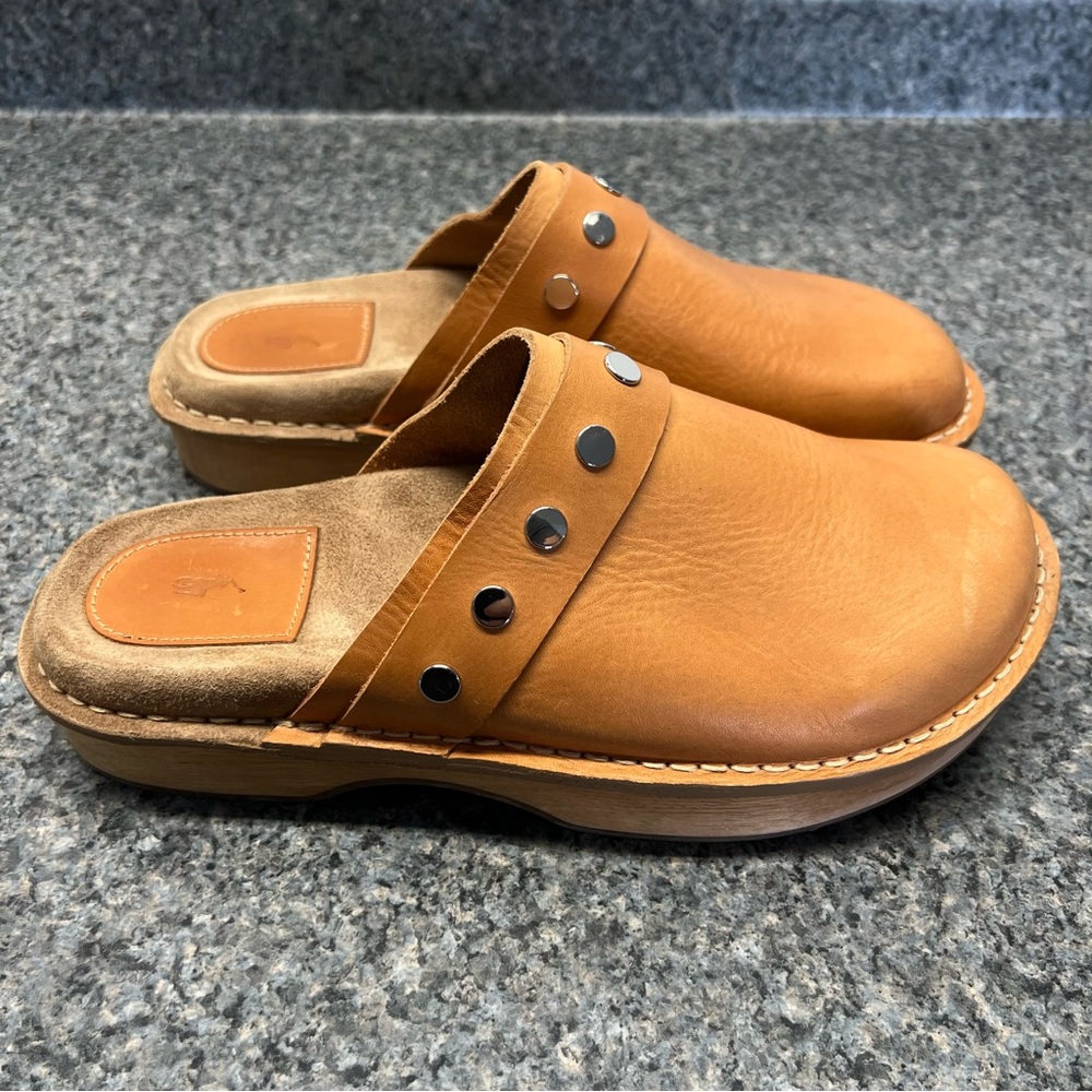 Polo Ralph Lauren Studded Leather Ezra Mules Clogs | Women’s Size 10